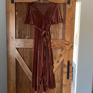 Velvet wrap dress